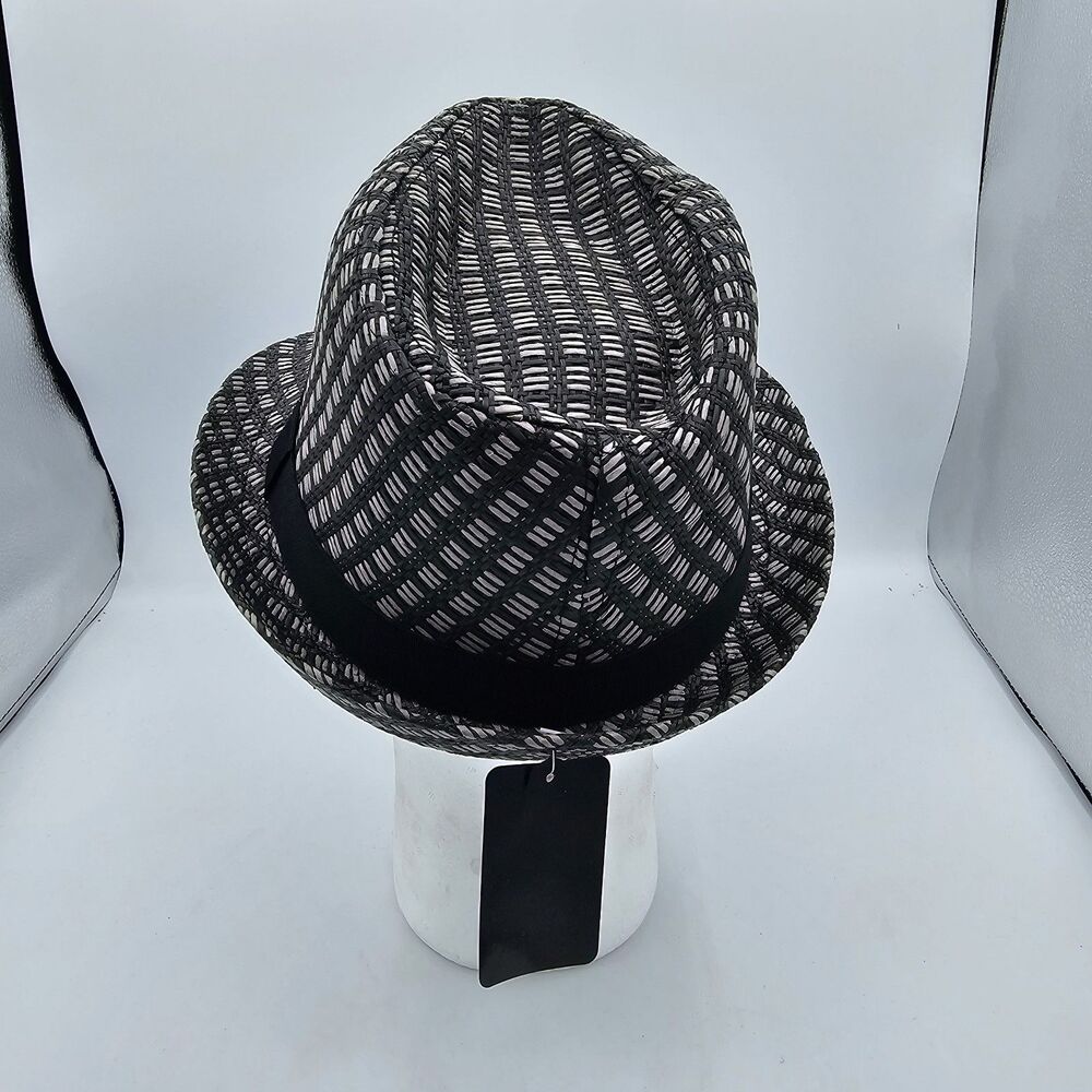 Men’s Milani Hat Designed in Italy 100% Straw Hat Size s/m Black/grey - Picture 3 of 6